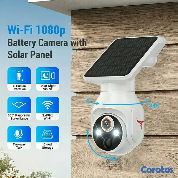 camaras y audio - 🔐 Cámara de Seguridad 1080p Solar Inalámbrica  2