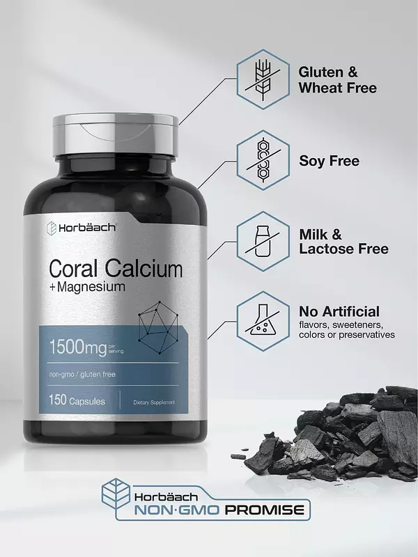 Salud y Equipamiento Médico - Coral Calcio + Magnesio 1500mg 150cap Horbaach 5