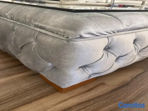 muebles y colchones - Mesa de centro en tela y Cristal 4
