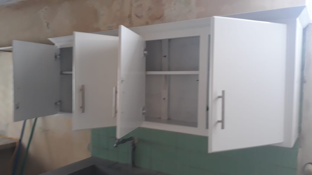 muebles y colchones - Gabinete de cocina en madera blanco (resistente a la carcoma y la humedad)  2