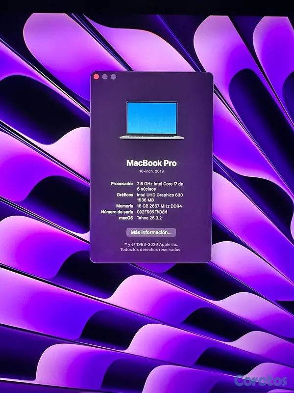computadoras y laptops - MacBook Pro 2019  2