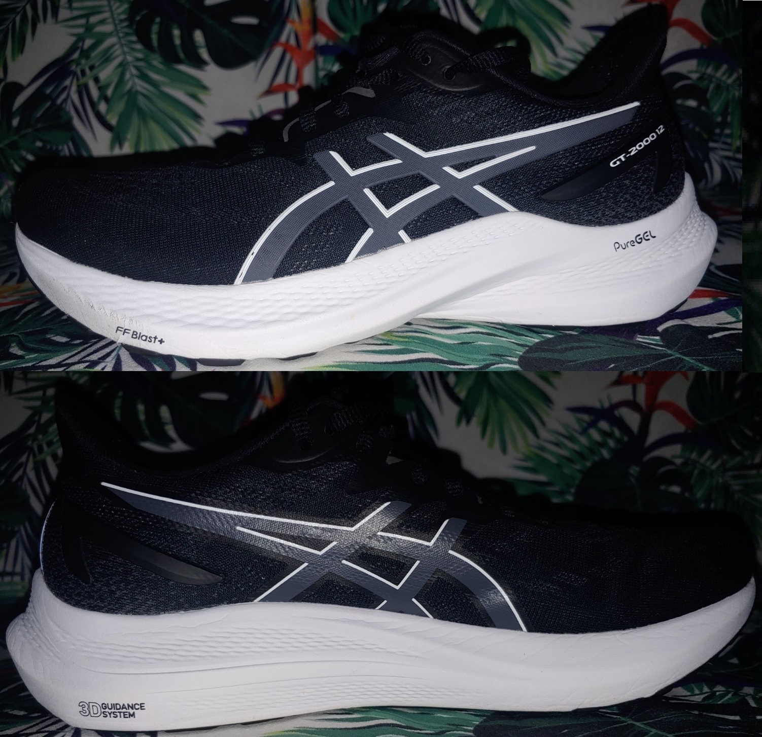 zapatos unisex - ASICS GT 2000 12 NEGRO BLANCO 2
