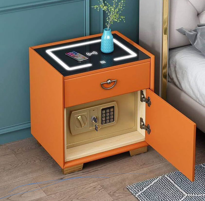 accesorios para electronica - mesita de noche con caja fuerte  1