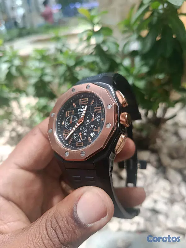 joyas, relojes y accesorios - Visace reloj  cronografo multi servi acero inoxidable correa silicona genuina 2
