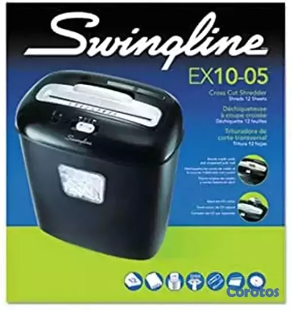 computadoras y laptops - TRITURADORA DE PAPEL SWINGLINE EX10-05, CAPACIDAD DE CORTE MANUAL 10 HOJAS  4
