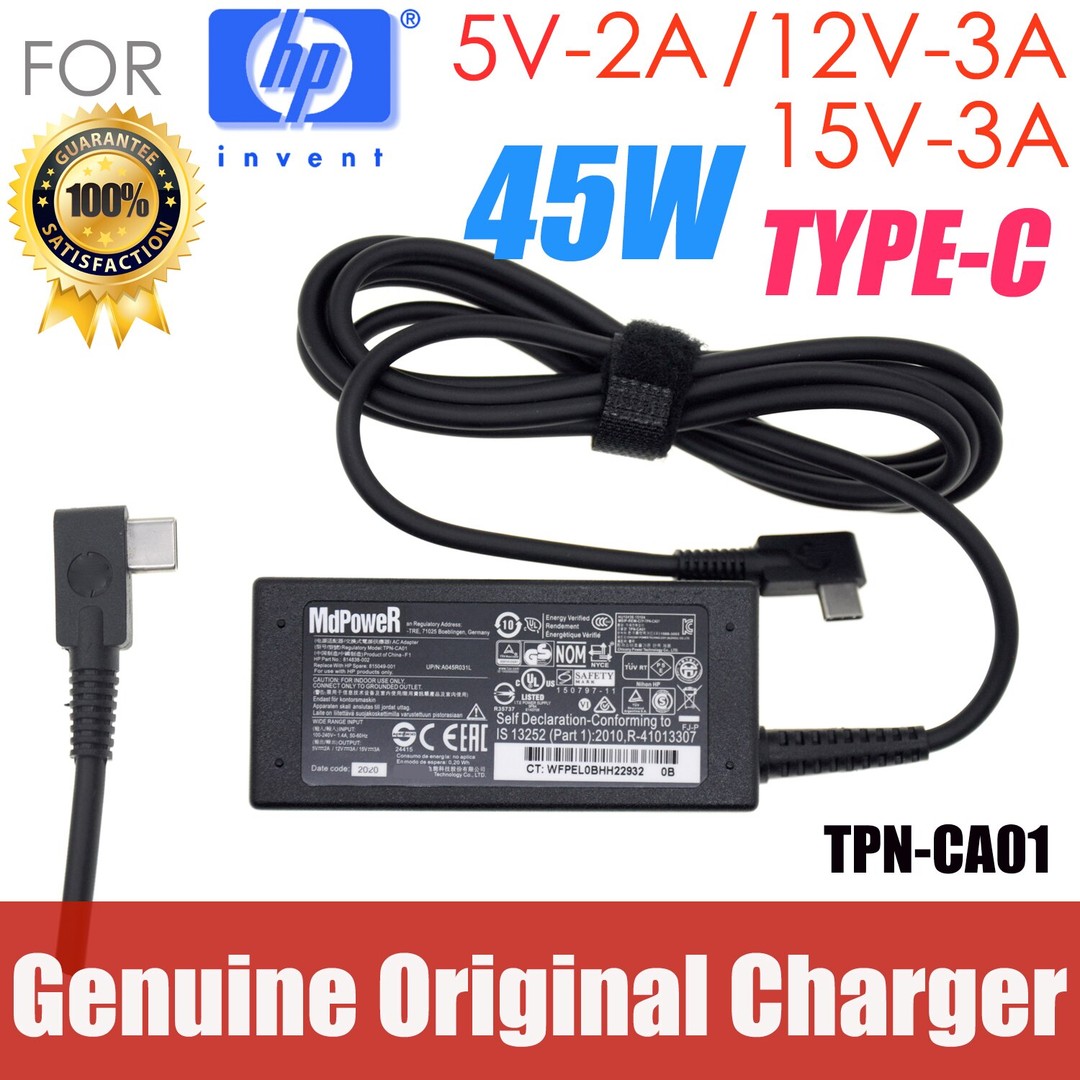 computadoras y laptops - CARGADOR FUENTE PARA LAPTOP HP (TPN-CA01) TIPO C, VOLTAJE DE ENTRADA: CA 100 – 2 0