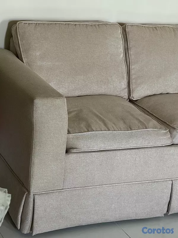 muebles y colchones - sofa de 2 plazas crema 3
