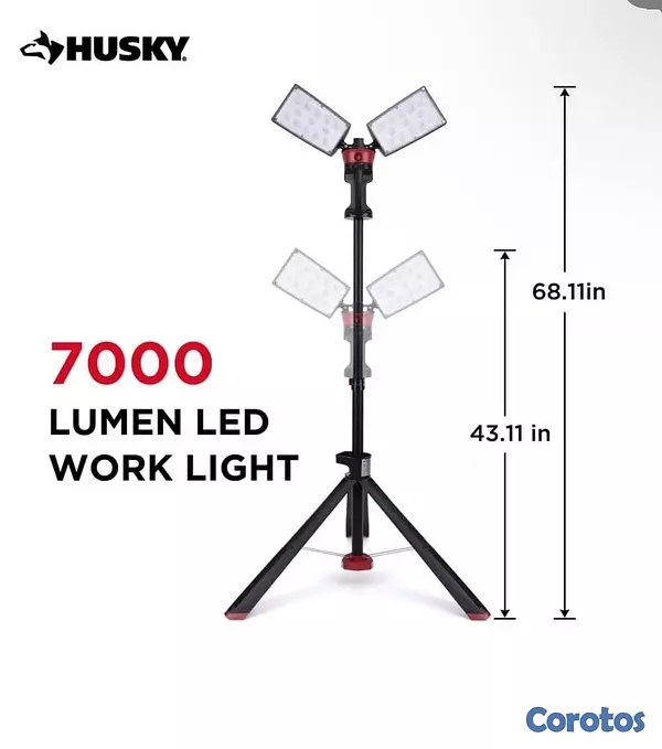 accesorios para electronica - Husky 7000 Lumens Portable Corded LED Work Light with Tripod 3