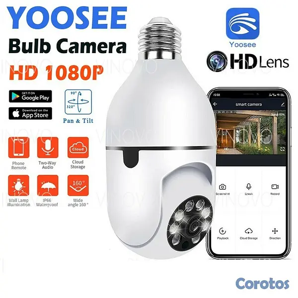 camaras y audio - Camara wifi inalambrica tipo bombillo yoosee 3