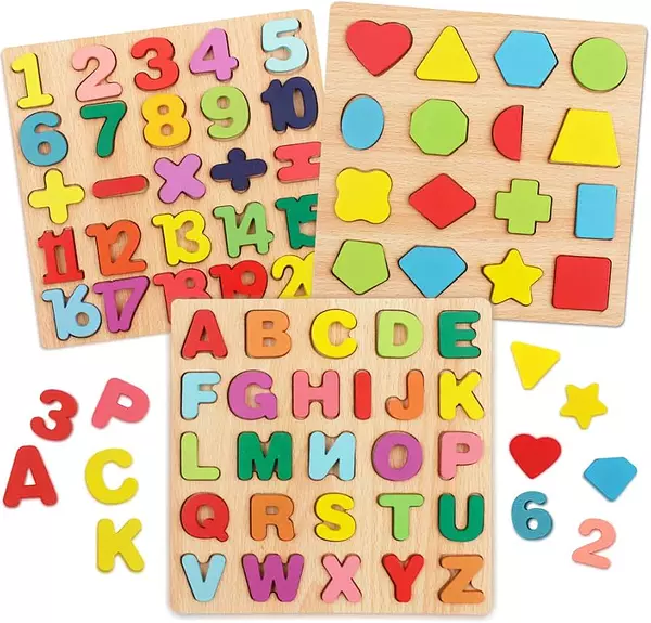 juguetes - ARMABLE DE MADERA ROMPECABEZAS ABECEDARIO NUMEROS  2