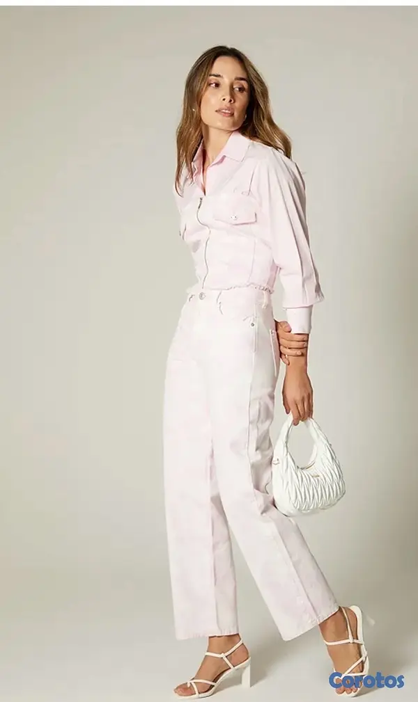 ropa para mujer - Jeans de Mujer blanco con rosado size 6, marca Colombiana Studio F 3
