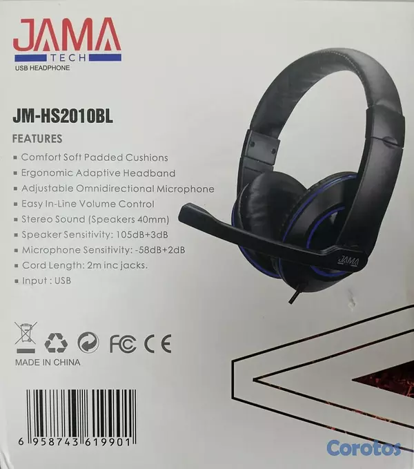 camaras y audio - AUDIFONO USB CON MICROFONO  C/CONTROL DEVOLUMEN NEGRO JAMATECH 3