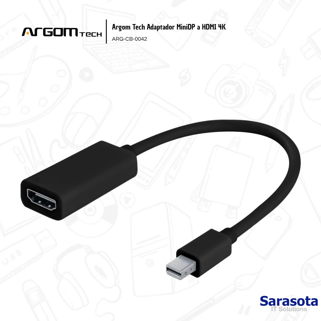 accesorios para electronica - Argom Tech MiniDP a HDMI 4K, ARG-CB-0042 1