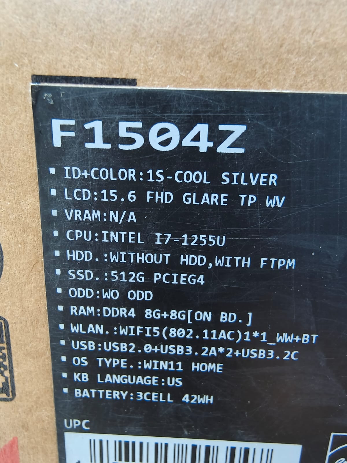 computadoras y laptops - ASUS 15.6 FHD  Touch i7-1255u 16/512GB SSD M2 wind 4