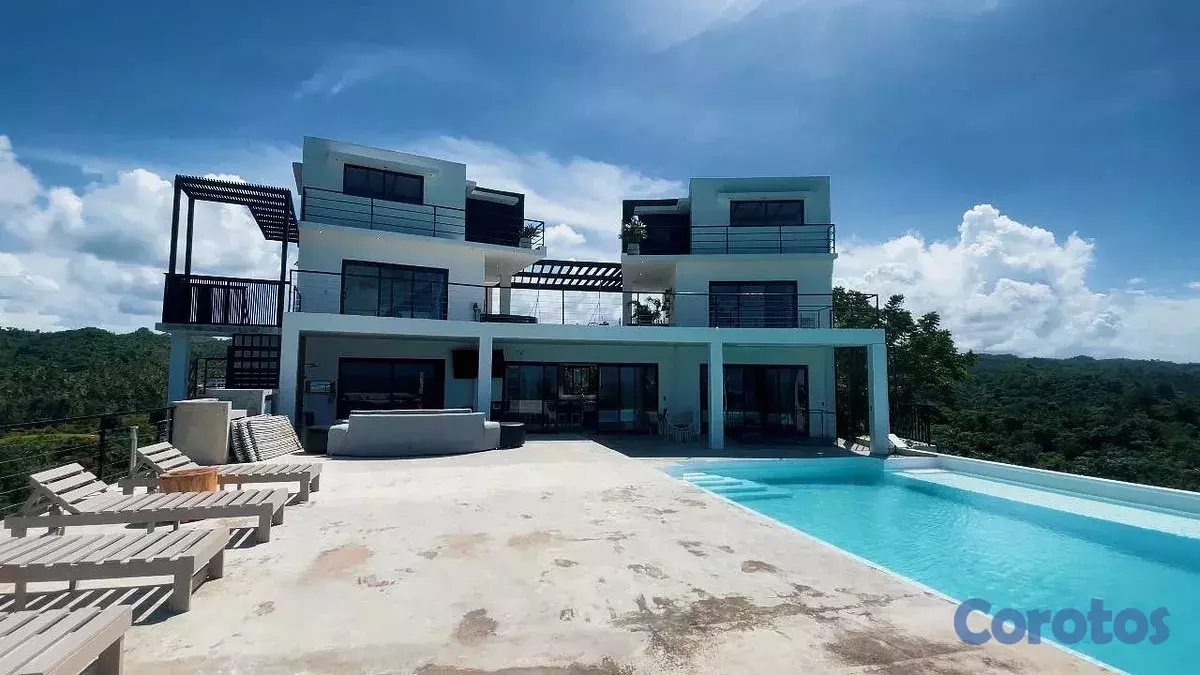 casas vacacionales y villas - Las Terrenas - Samaná, Villa con cine y vistas panorámicas 3