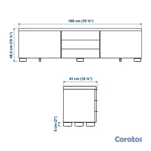 muebles y colchones - Mueble para TV con gavetas  4