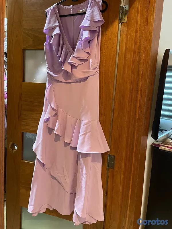 ropa para mujer - vestido M morado con vuelos 2