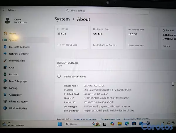 computadoras y laptops - Lenovo ThinkBook Intel Core i5 12th Gen 16GB RAM NVMe 256GB 4