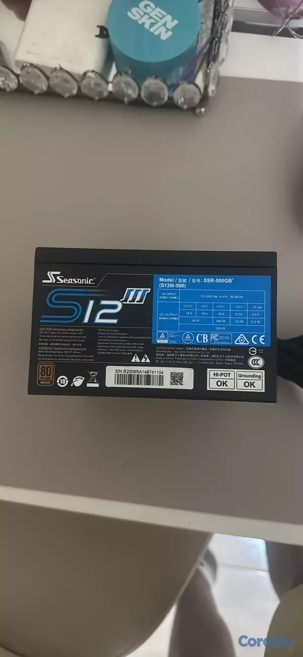 computadoras y laptops - Power supply seasonic 500W
‼️NEGOCIABLE‼️ningún fallo  DE OPORTUNIDAD🚨 2