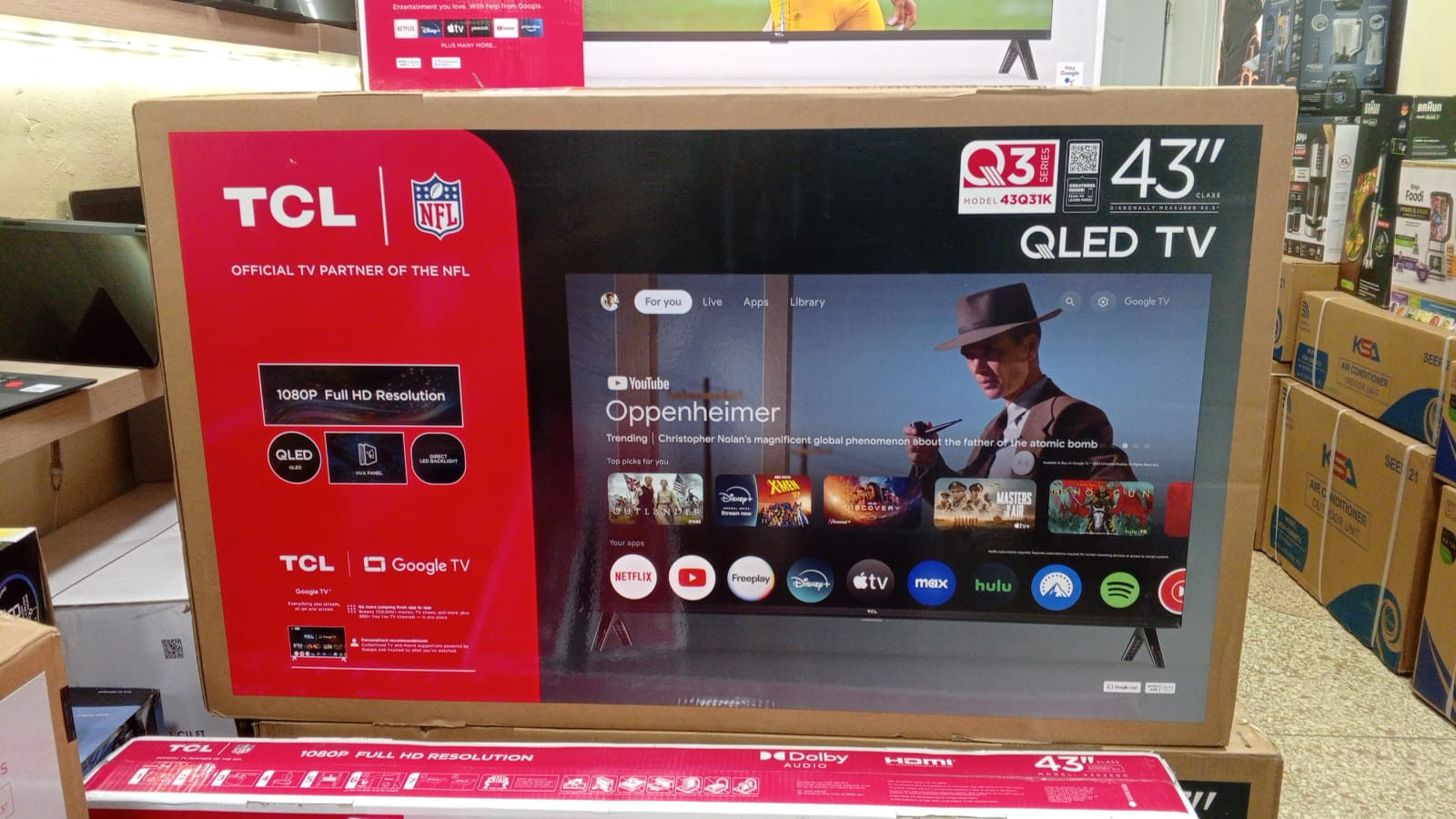 tv - SMART TV TCL DE 43 PULGADAS QLED GOOGLE TV 4K
