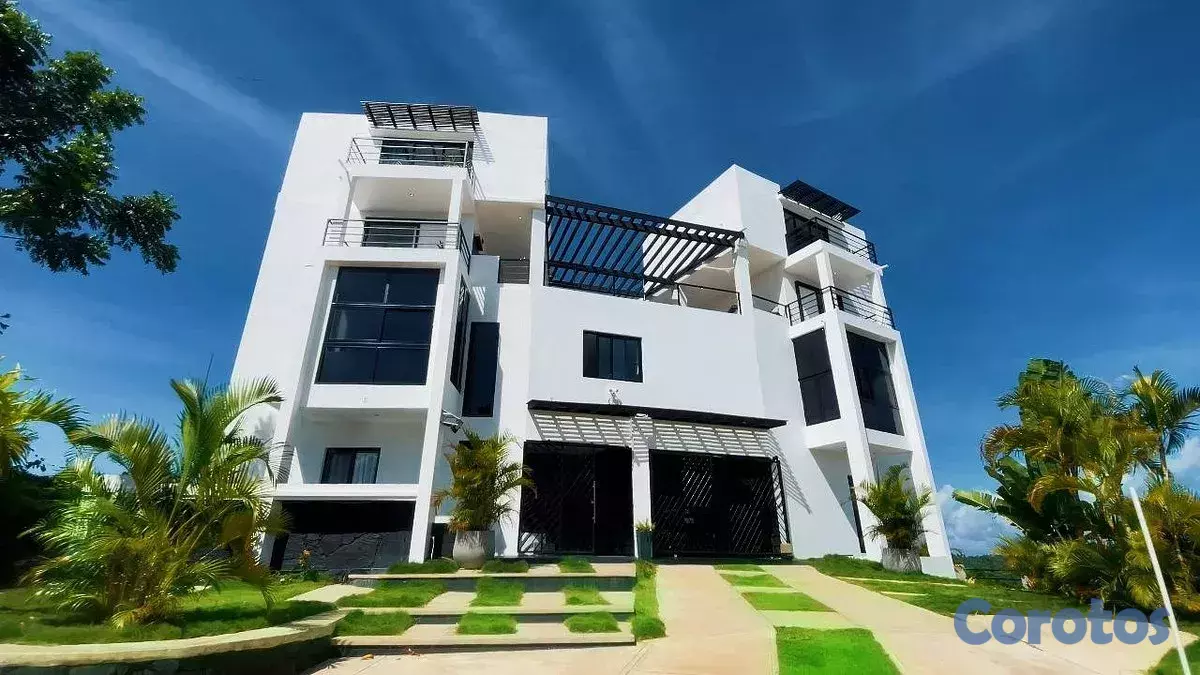 casas vacacionales y villas - Las Terrenas - Samaná, Villa con cine y vistas panorámicas 5