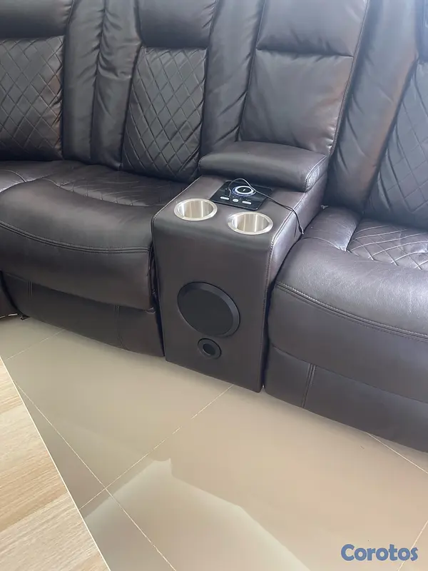 muebles y colchones - SOFÁ RECLINABLE MARRÓN EN VENTA  4