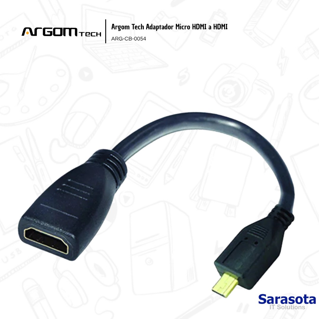 accesorios para electronica - Argom Tech Micro HDMI a HDMI hembra, ARG-CB-0054 1