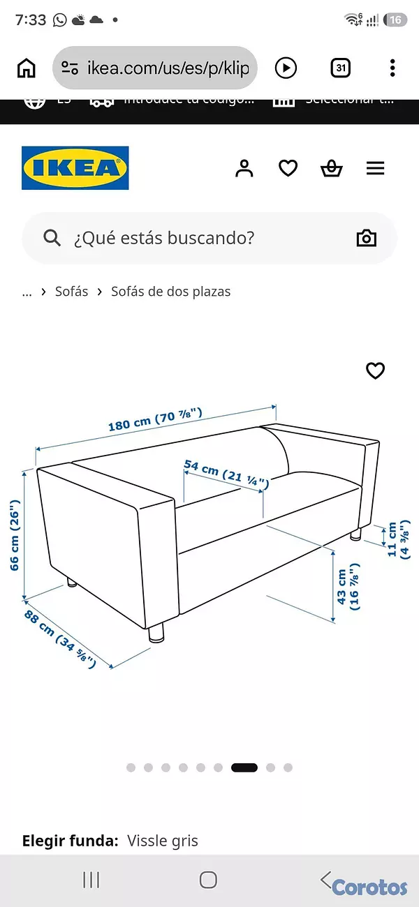 muebles y colchones - Sofa Klippan, color gris - Ikea - como nuevo 5