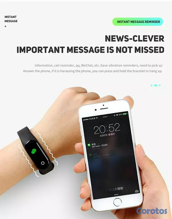 accesorios para electronica - Smartwatch fitness M4 smart band 3