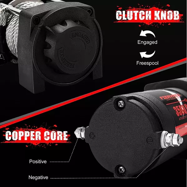 Salud y Equipamiento Médico - Winch Cabrestante Eléctrico De 12 V Y 3500 Lb Con Cable 6