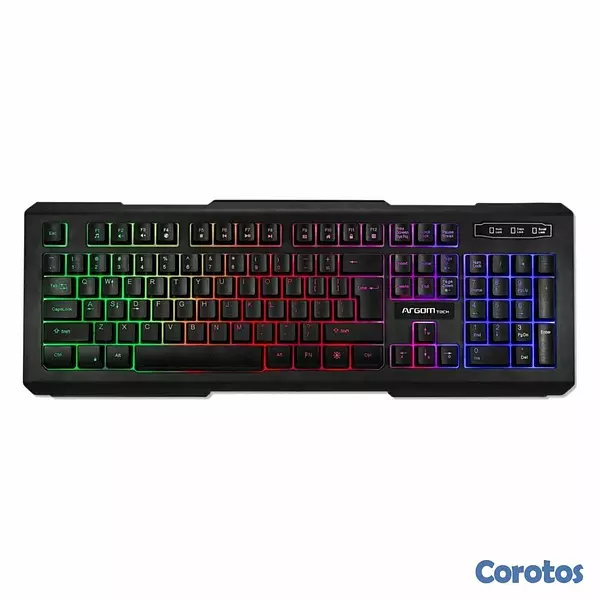 computadoras y laptops - TECLADO ARGOM, GAMING COMBAT, BACKLIGHT, USB INGLES COLOR NEGRO ARG-KB-2055BK 1