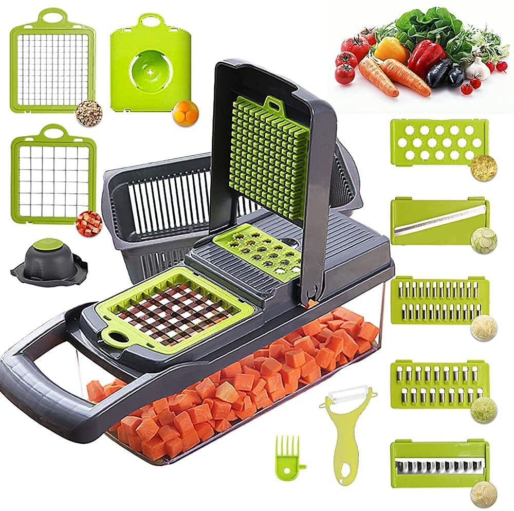 cocina - Cortador de vegetales y frutas 10 en 1 rebanador picador
 6