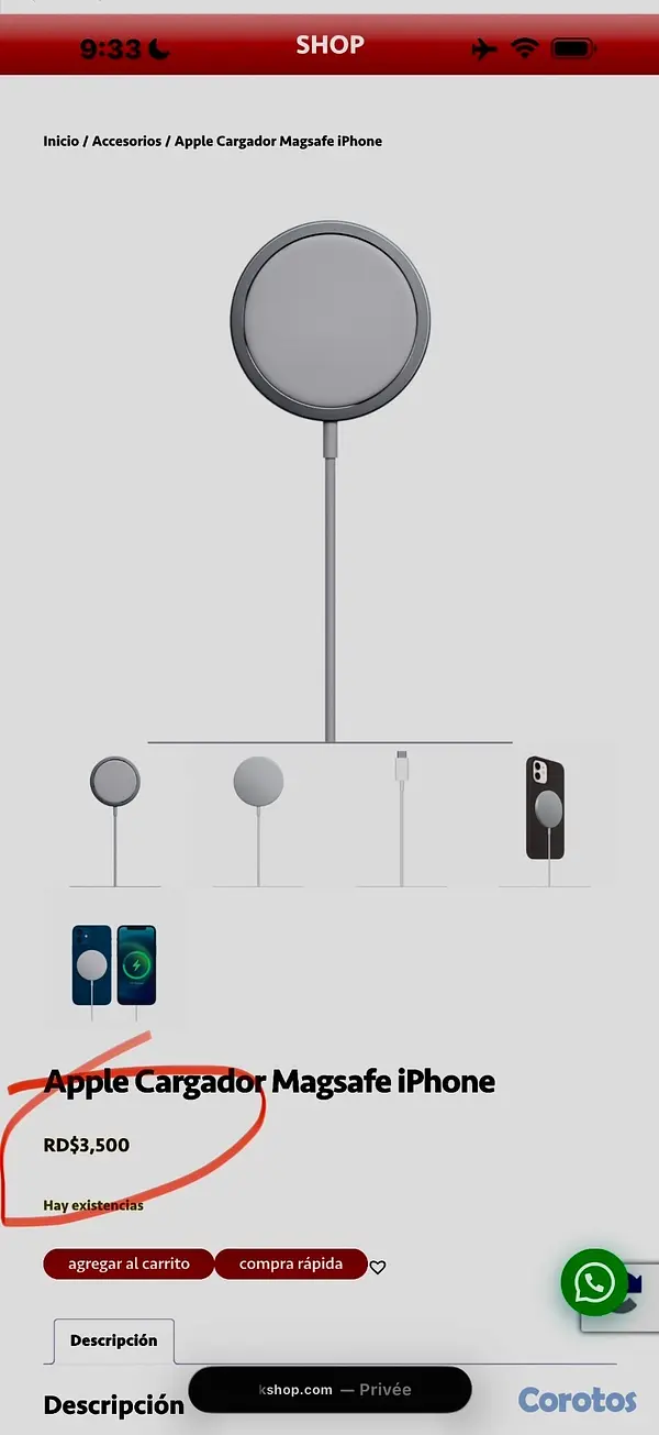 accesorios para electronica - Vendo cargador 🔌 MagSafe con su adaptador de carga para iPhone  4