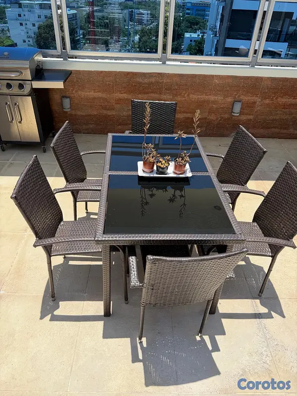 muebles y colchones - Juego de comedor de exterior para 6 personas 3