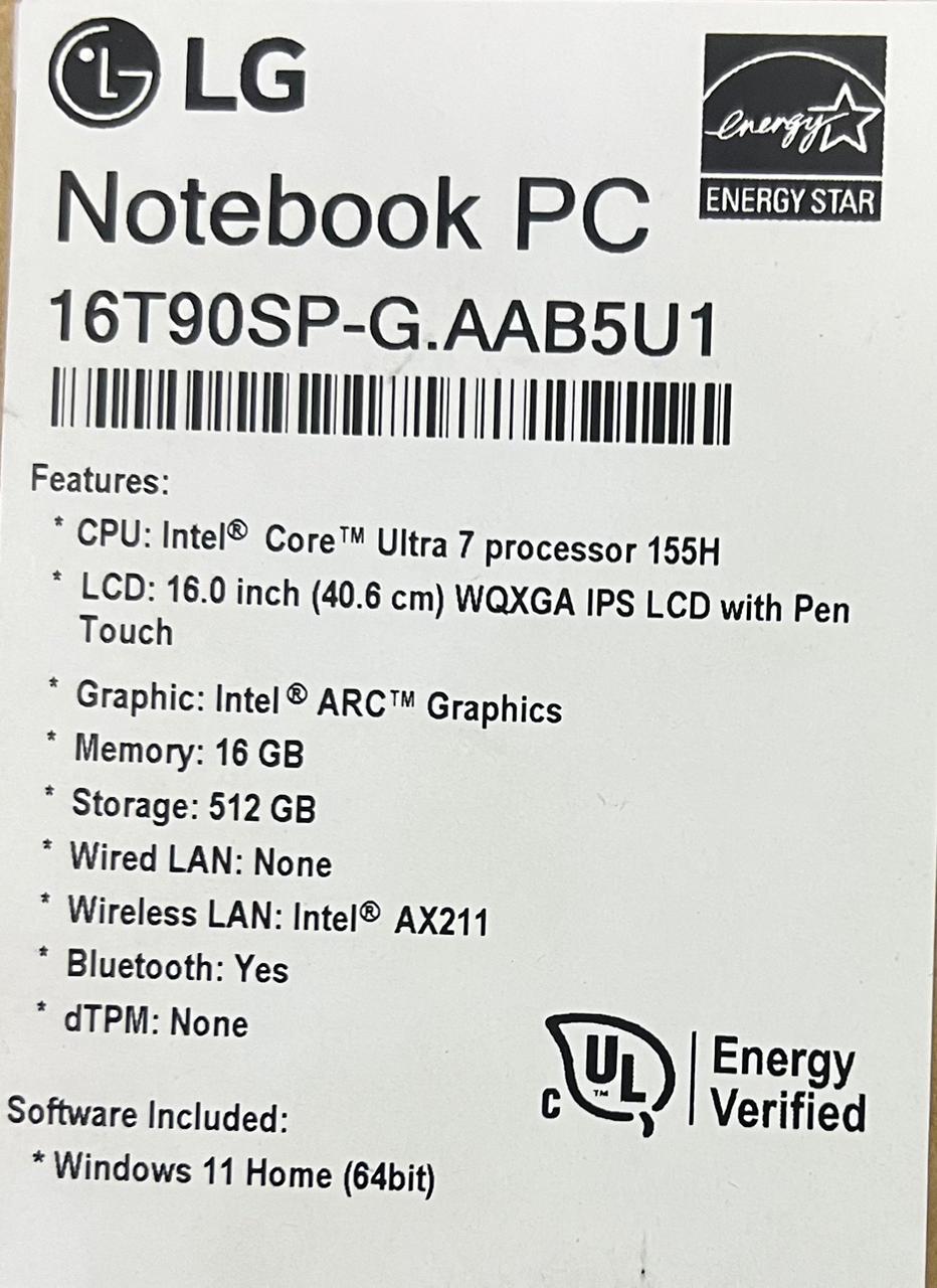computadoras y laptops - LAPTOP LG 512GB + 16GB INTEL ULTRA 7 16-INCH 1