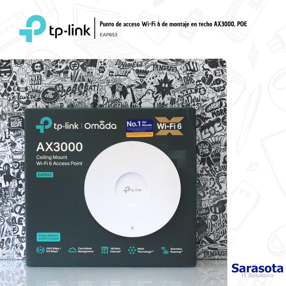 accesorios para electronica - TP-Link Access Point EAP653 Omada WIFI 6 Mesh AX30