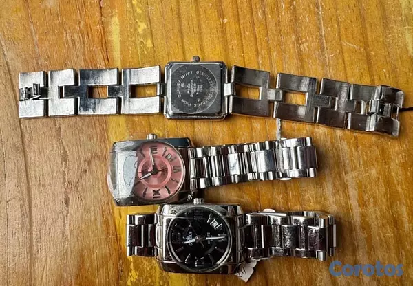 joyas, relojes y accesorios - Set de 3 Relojes de Dama Plateados Elegantes 3