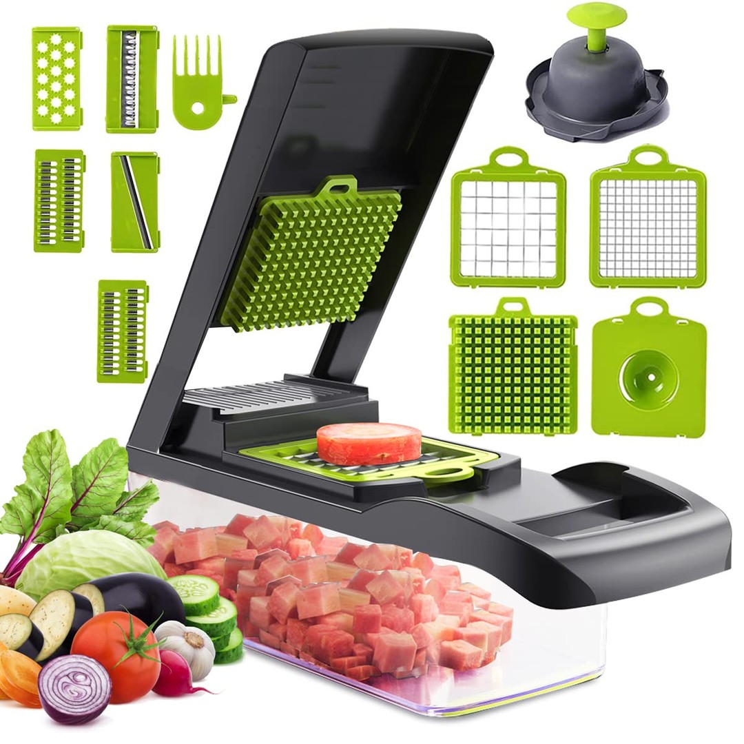 cocina - Cortador de vegetales y frutas 10 en 1 rebanador picador
 7