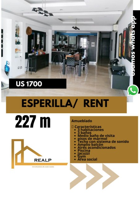 apartamentos - Apartamento amoblado 3 Hab esperilla 0