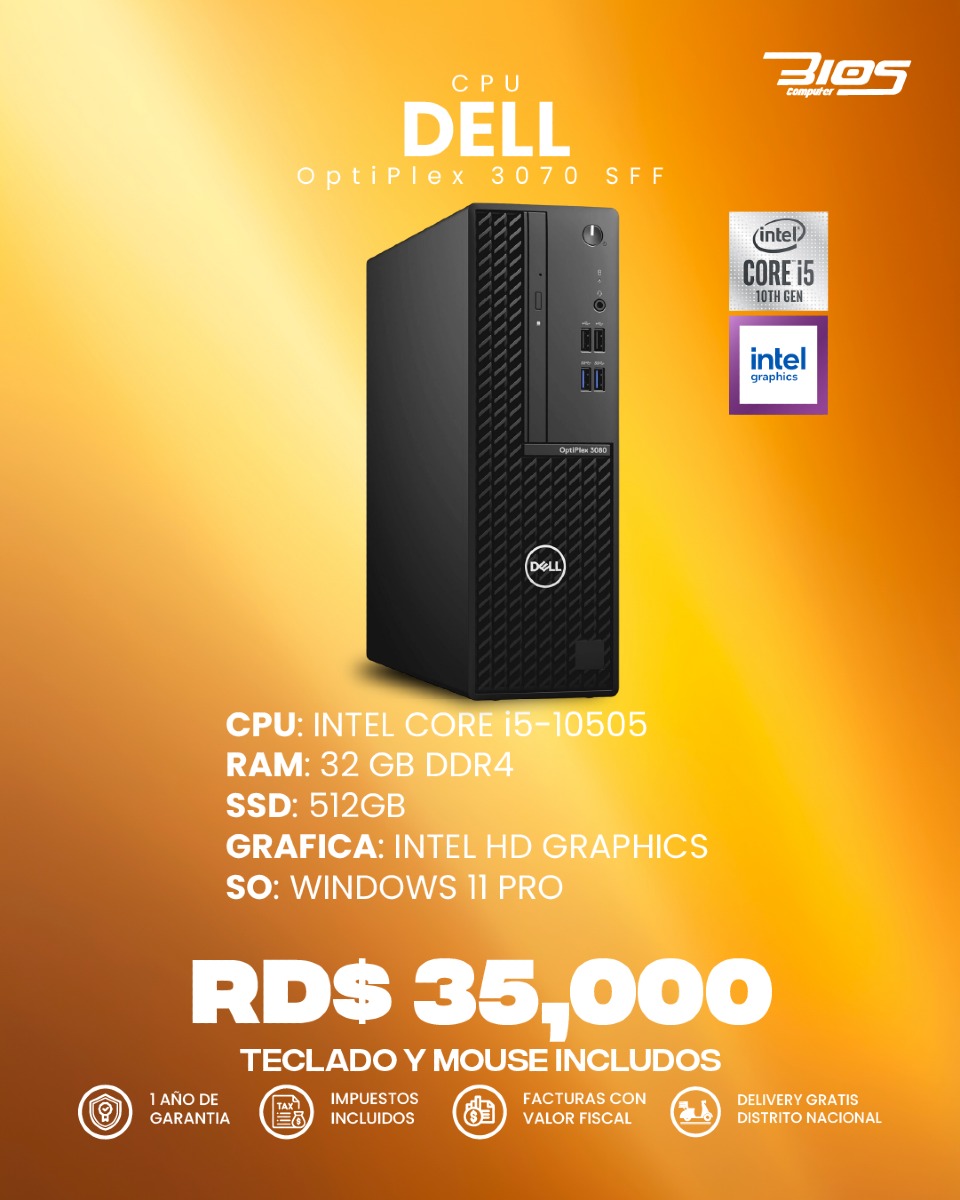 computadoras y laptops - CPU Dell Optiplex 3080 SFF 0