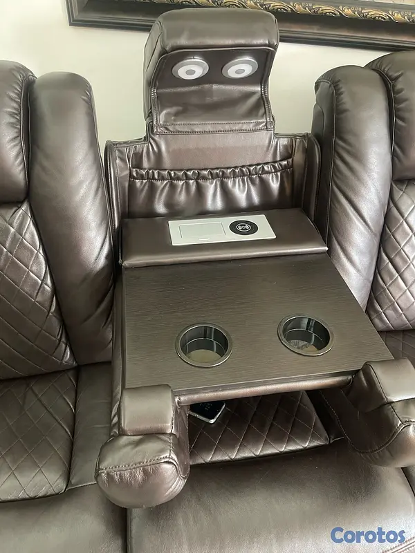 muebles y colchones - SOFÁ RECLINABLE MARRÓN EN VENTA  2