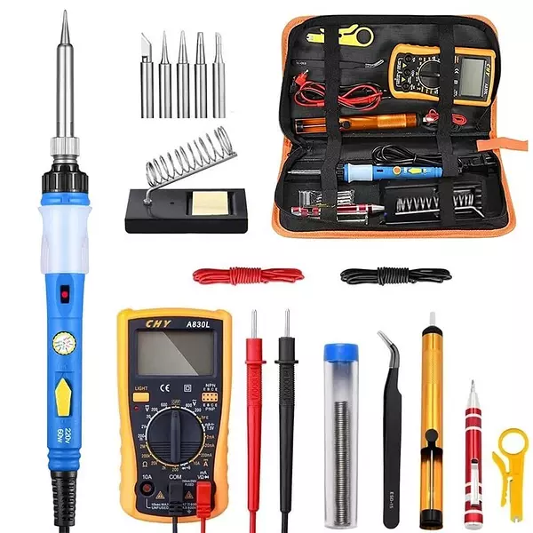 herramientas, jardines y exterior - kit de soldadura con multimetro tester  3