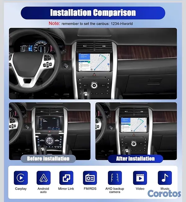 accesorios para vehiculos - Kit Pantalla [4G+64G] Android 13 Car Stereo para Ford Edge 2011-2014 Solamente 2