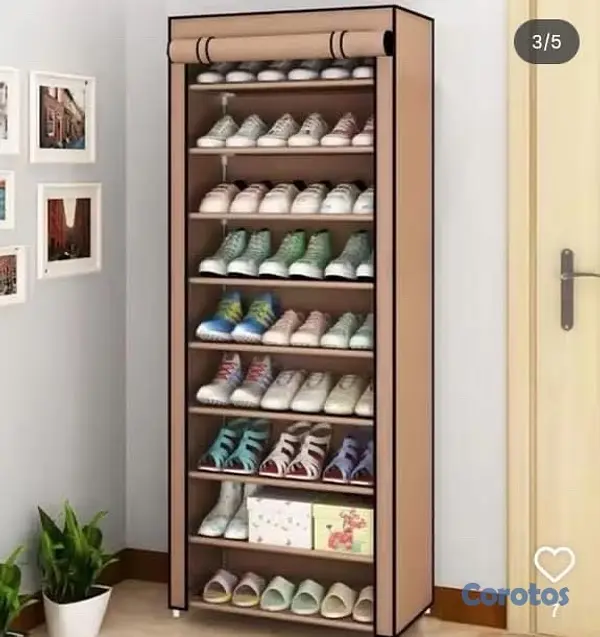 decoración y accesorios - ZAPATERA DE TELA Y METAL  3