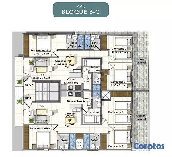 apartamentos - Apartamentos en Ciudad Modelo II de 2 y 3 hab 4