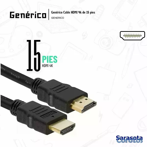 accesorios para electronica - Genérico Cable HDMI 15 Pies 4k 2