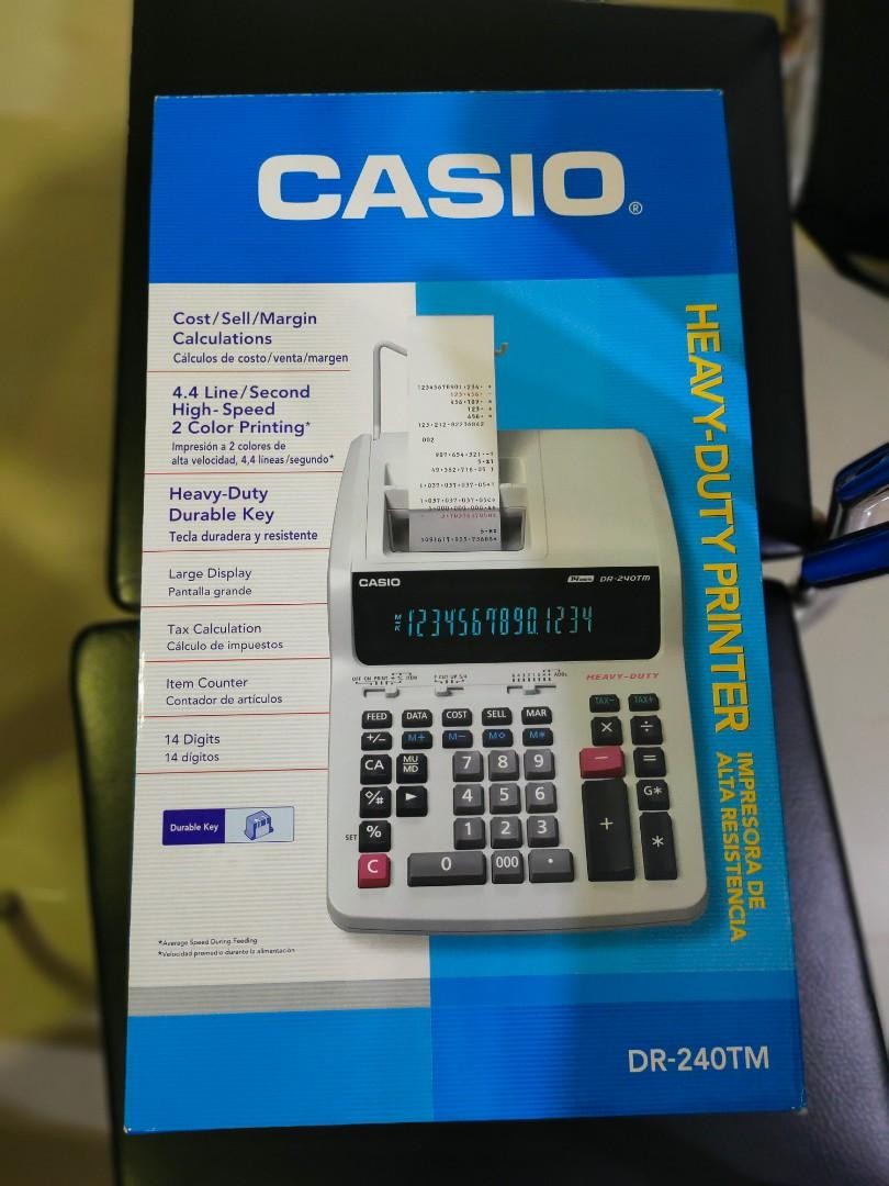 impresoras y scanners - CALCULADORA ,SUMADORA CASIO DR-240TM ,14 dígitos 
EN PANTALLA, DE USO PESADO 