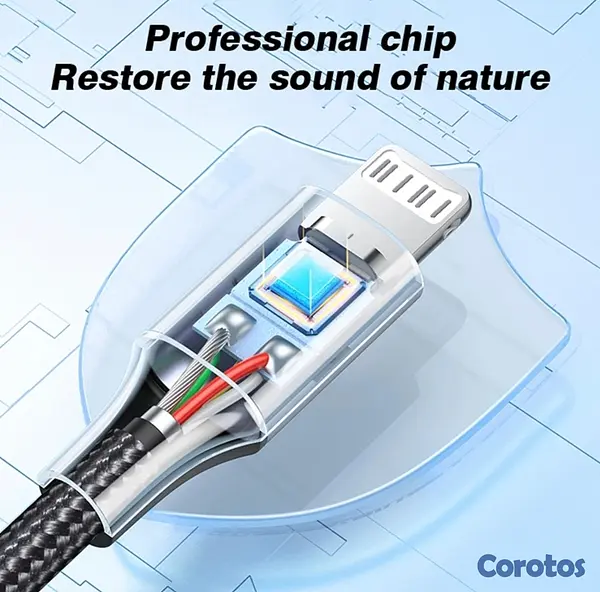 accesorios para electronica - Adaptador auxiliar de audio para iPhone y iPad 3