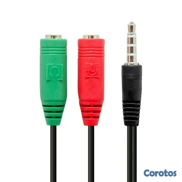 otros electronicos - Adaptador divisor de audio audifono y microfono con conector 3.5mm 3
