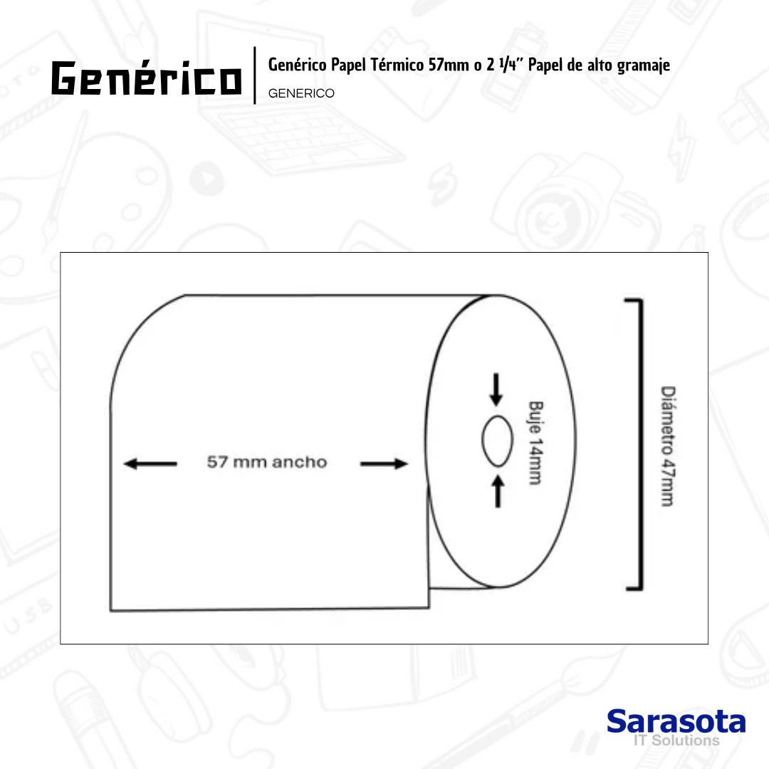 accesorios para electronica - Papel Térmico 57mm o 2 ¼” Papel de alto gramaje 2